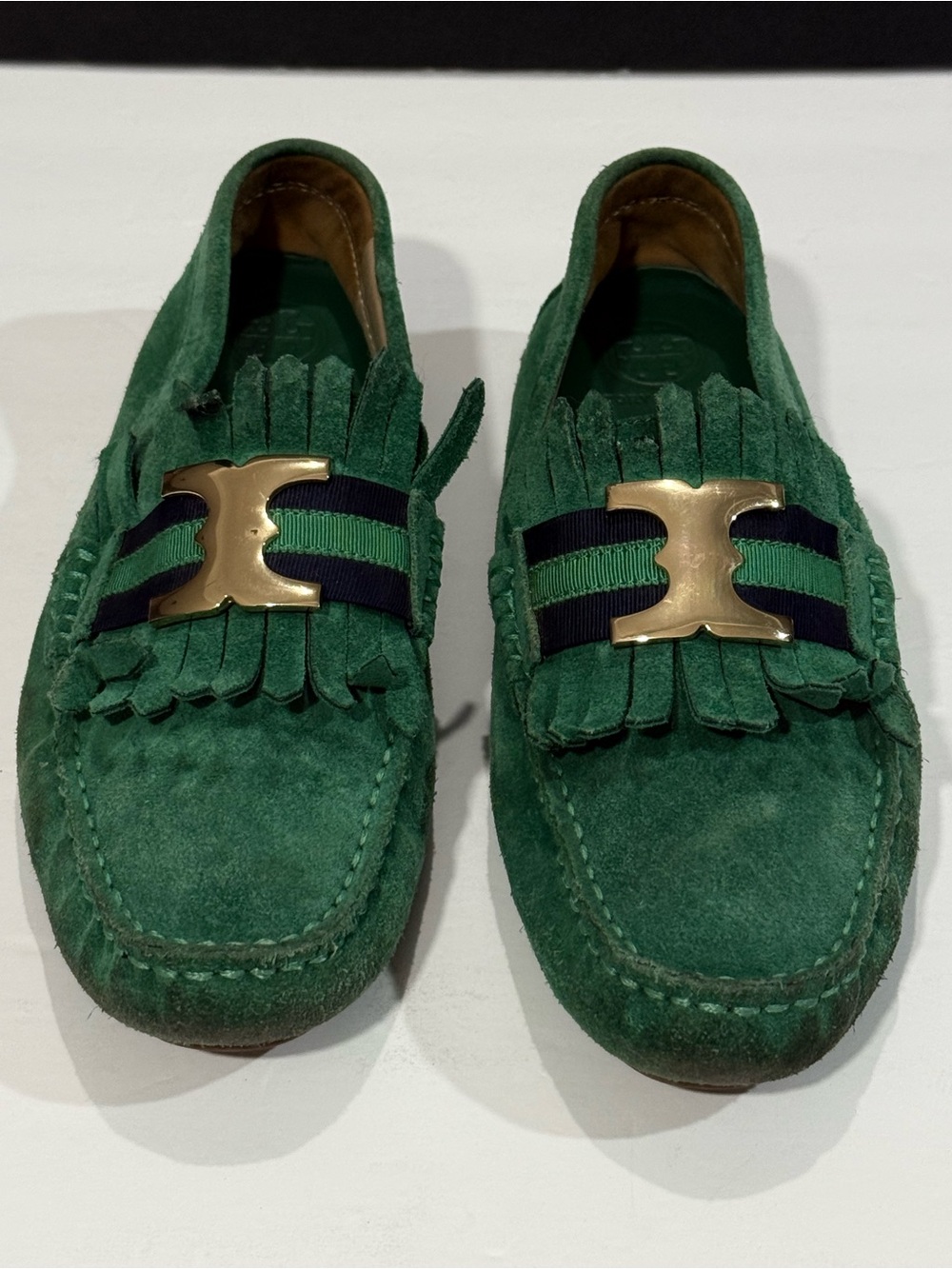Tory Burch Green Suede Fringe Loafers for women’s, size 8M - Picture 3 of 9
